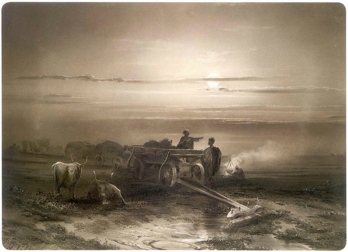 Привал обозу чумаків в степу. 1867 Саврасов А.К.