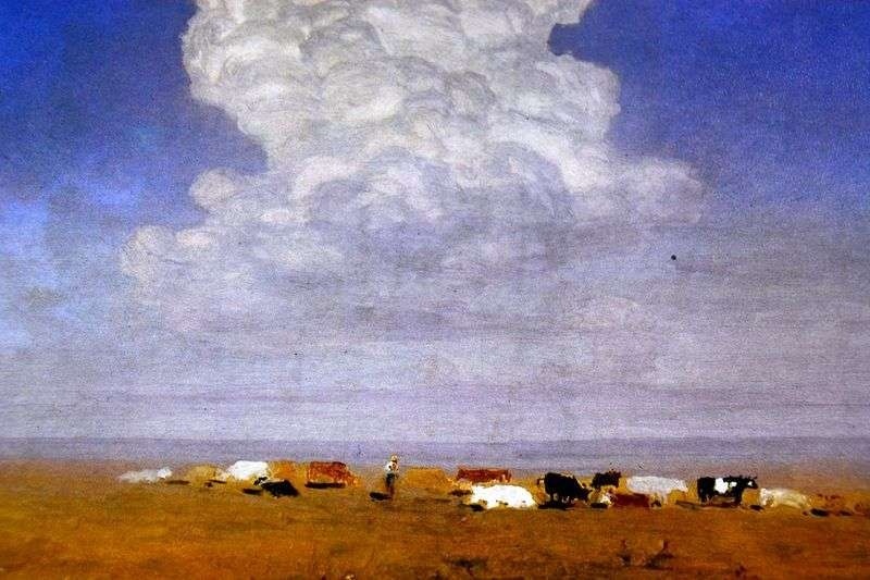 Полдень. Стадо в степи. Архип Иванович Куинджи (1842-1910)
