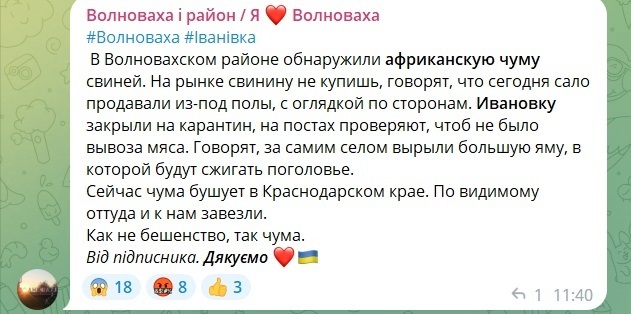 Скриншот з Тг-каналу "Я Волноваха"