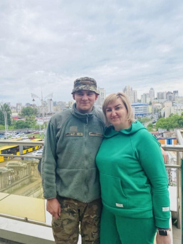 Viktoria Ponko with her son Volodymyr