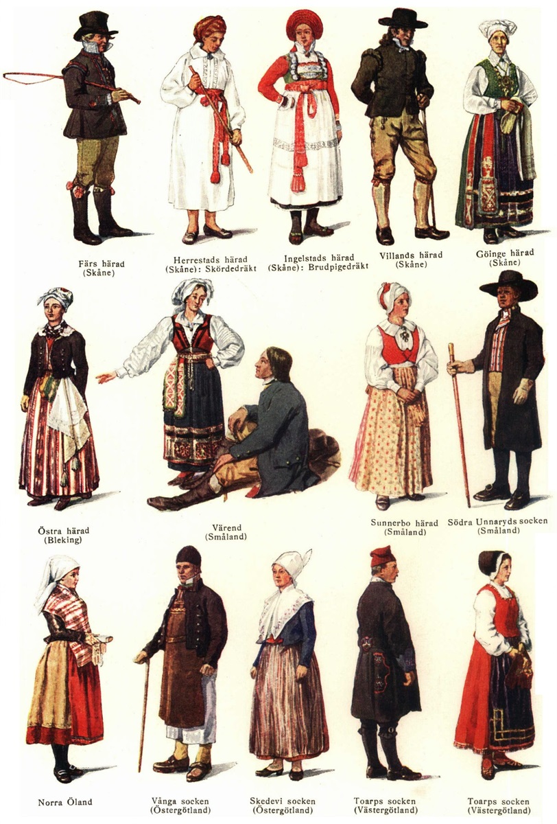 Народні костюми Швеції (Nordisk familjebok)