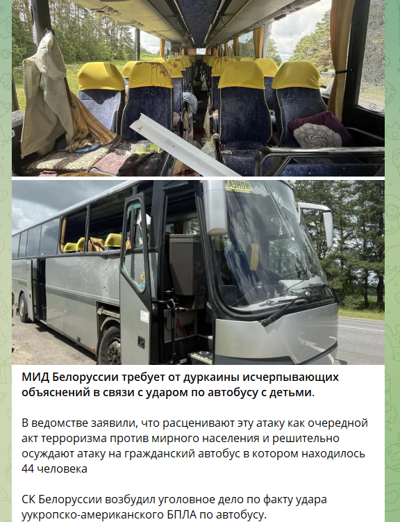Скриншот з ворожого телеграм-каналу. Російська пропаганда розповсюджує черговий фейк проти ЗСУ